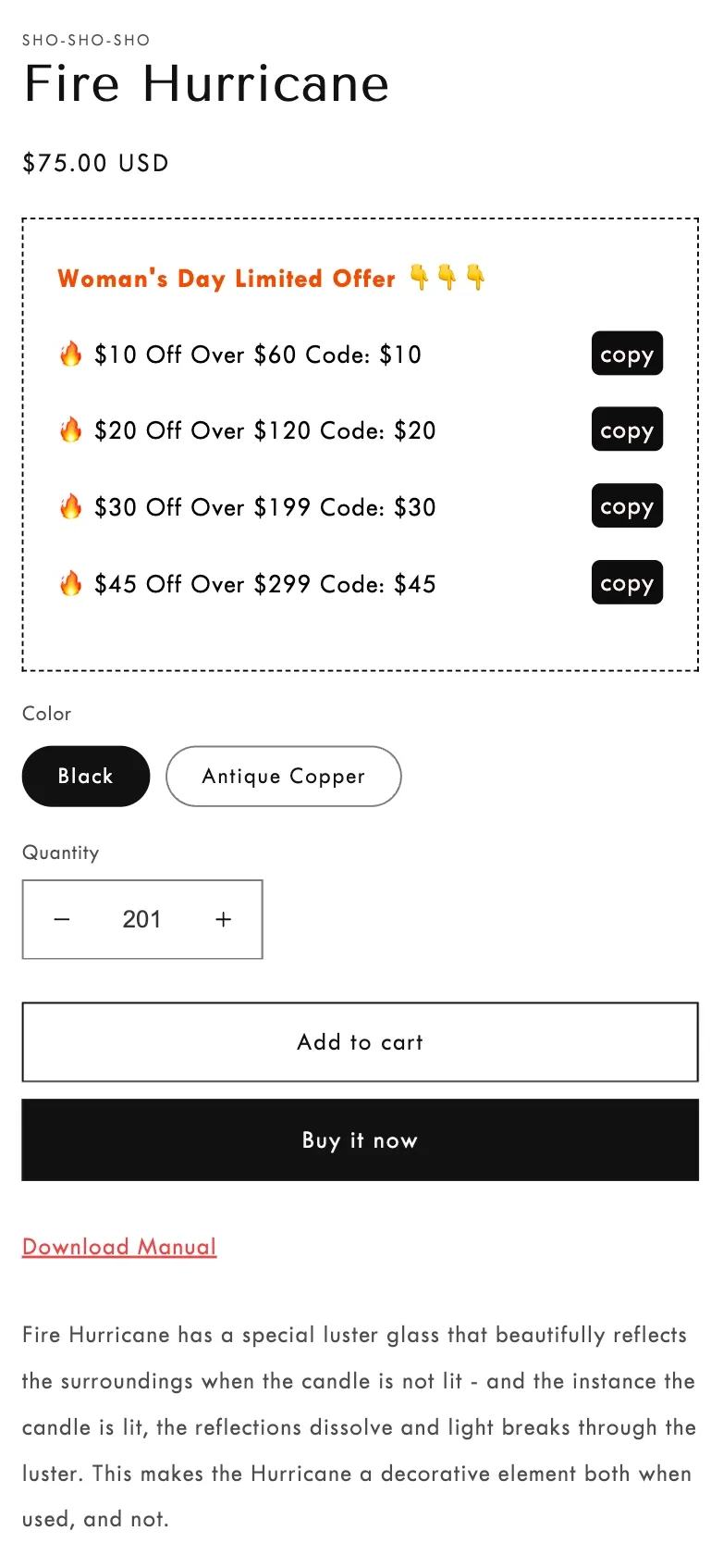 Shopify多折扣产品页面