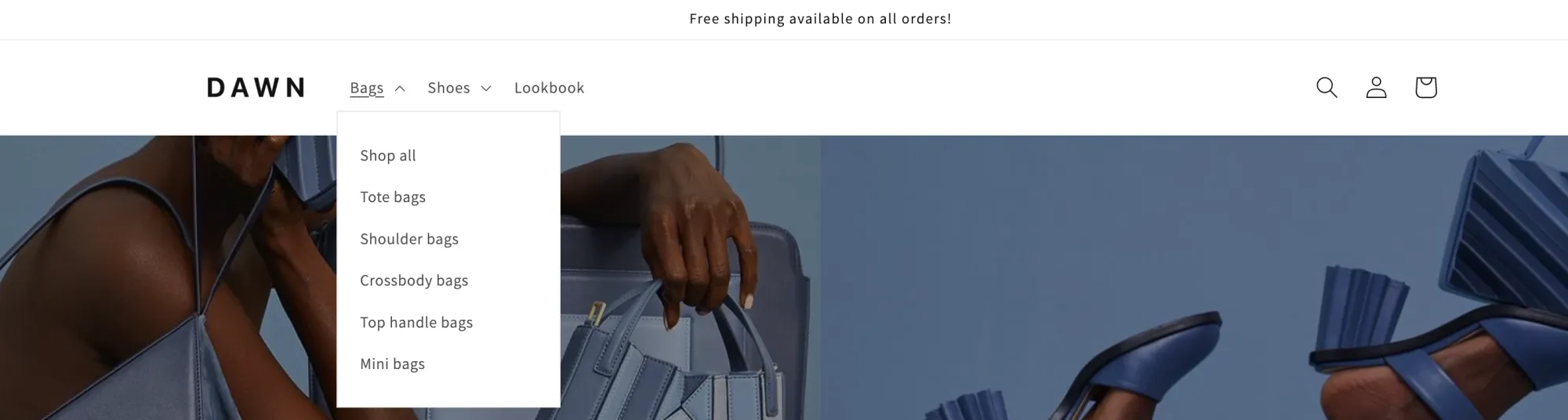 Shopify 默认的菜单样式