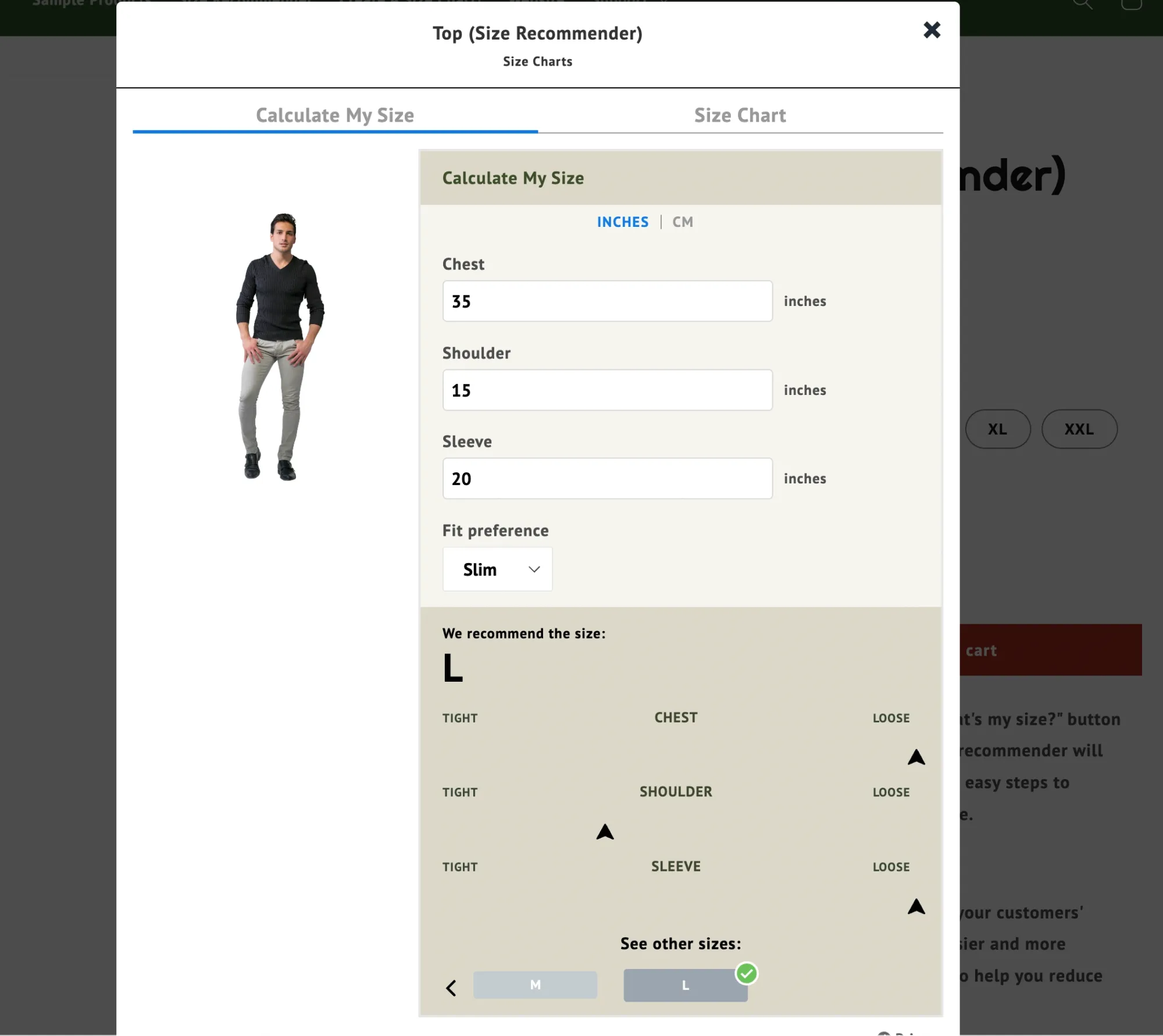 Shopify 尺码推荐