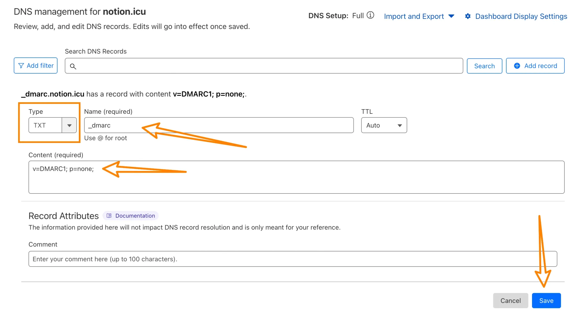 Cloudflare 设置 DMARC 域名解析