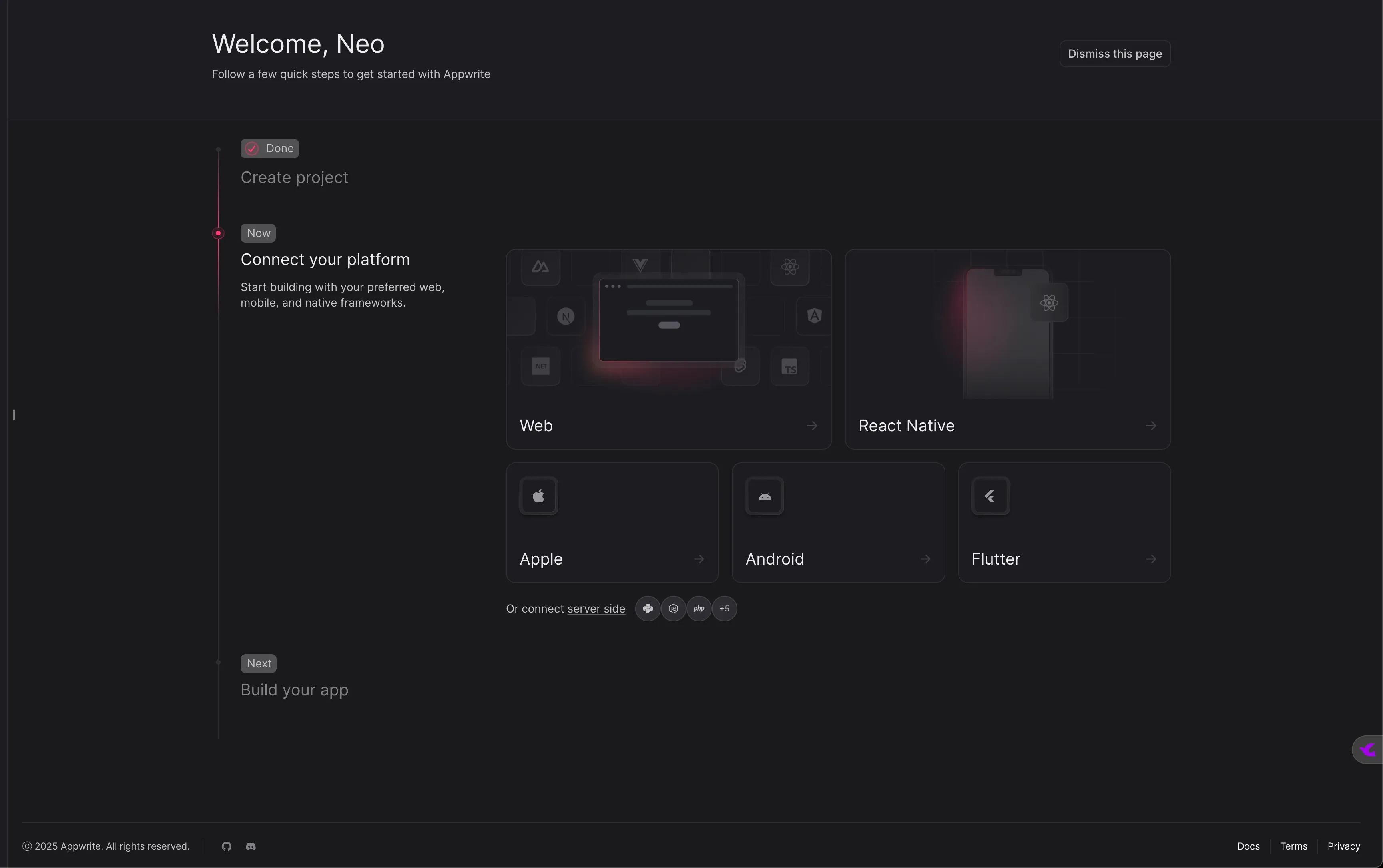 AppWrite Dashboard